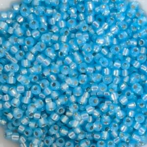 Rocailles Miyuki 11/0 - Silverlined Dyed Alabaster Aqua- 11-647